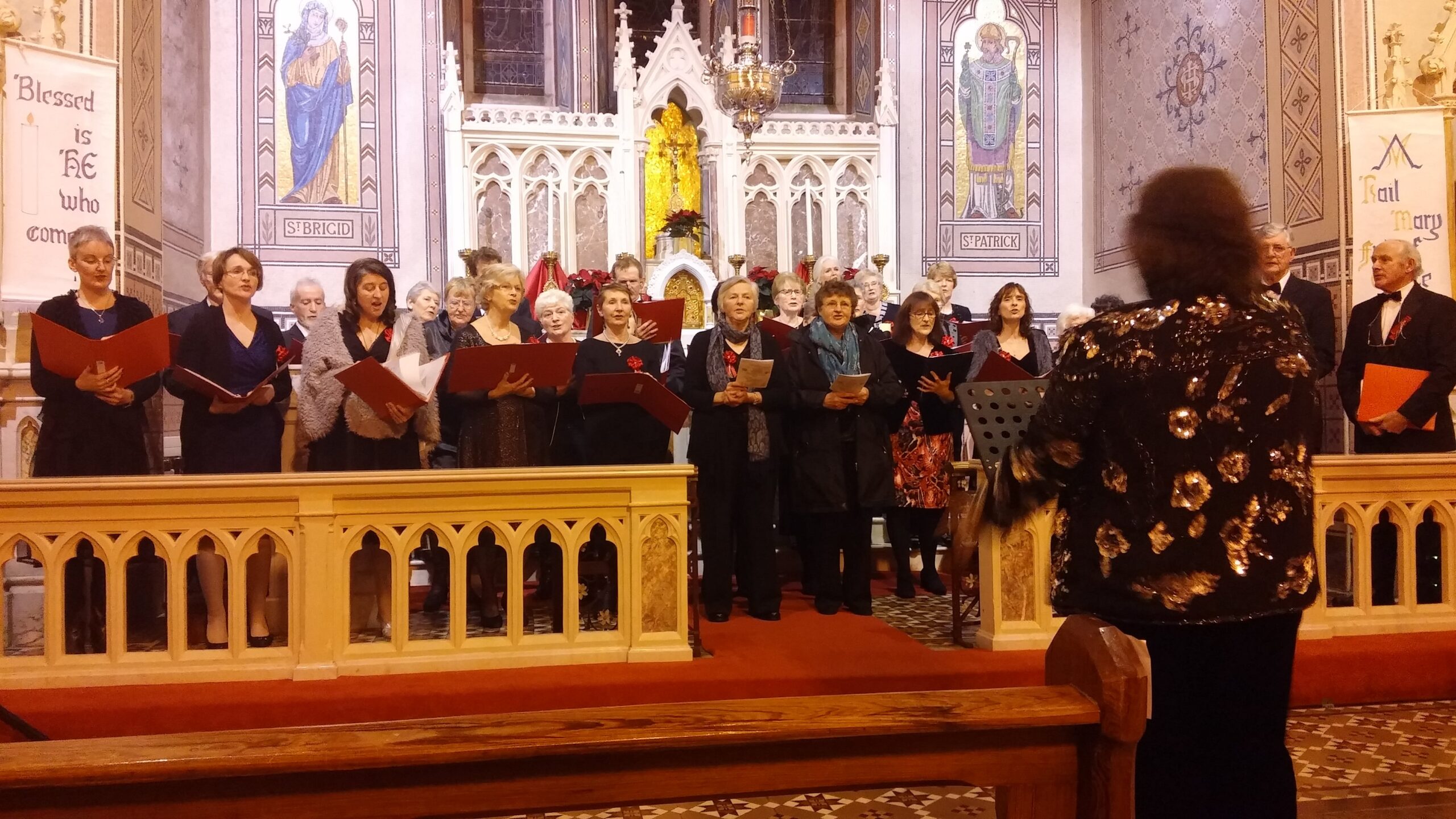 Pamela Marshall directing the Myross Choir